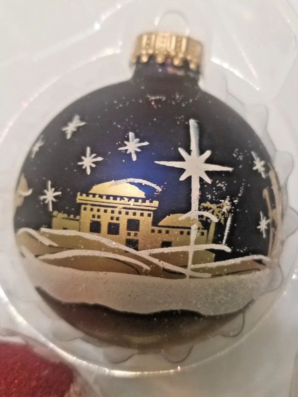 8 Ornaments Winter Christmas Tree Glass Ornaments Glitter Sparkles
